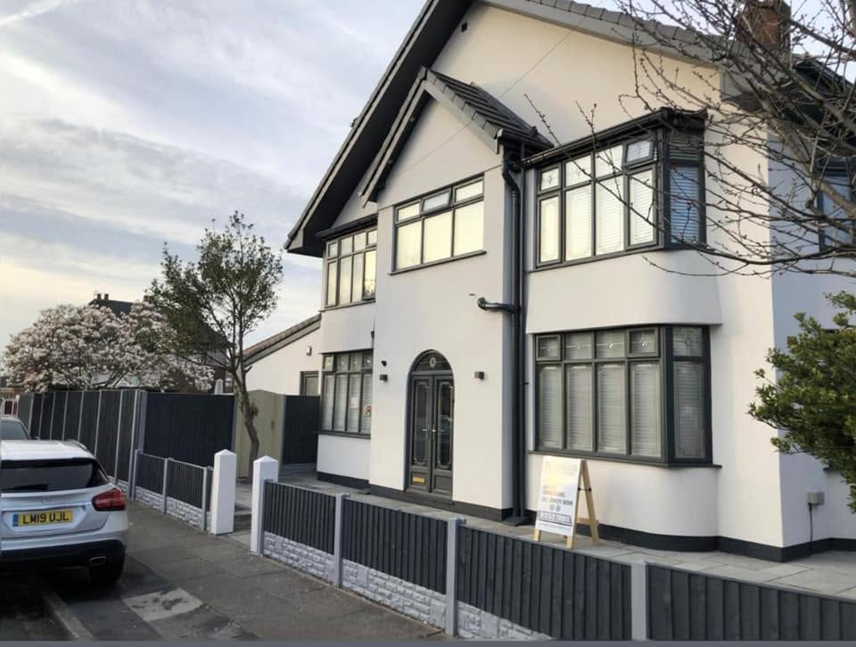 Fully renovated white-rendered family home with new boundary wall